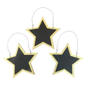 Floristik24 Perchas decorativas estrellas de madera oro negro Navidad Ø15cm 8ud
