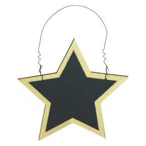 Floristik24 Perchas decorativas estrellas de madera oro negro Navidad Ø15cm 8ud