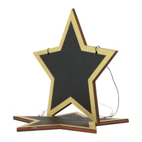 Floristik24 Perchas decorativas estrellas de madera oro negro Navidad Ø15cm 8ud