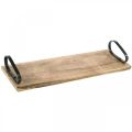 Floristik24 Bandeja de madera, bandeja decorativa con asas de metal, decoración de mesa L44cm