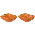 Floristik24 Cuencos de cerámica decoración pimiento naranja 16x13x4,5cm 2ud