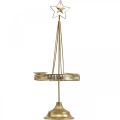 Floristik24 Candelabro Pilar Vela Estrella Oro Ø23cm H49.5cm