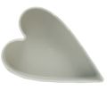 Floristik24 Cuenco plástico corazón macetero blanco gris 21×14,5×5,5cm