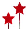 Floristik24 Estrellas sobre alambre para decorar 5cm rojo 48pcs
