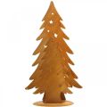 Floristik24 Linterna árboles de Navidad, decoración de metal patinado, Navidad AL46cm AN25,5cm