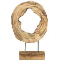 Floristik24 Anillo rústico de madera sobre soporte - Veta de madera natural, 54 cm - Escultura única para un ambiente elegante