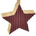 Floristik24 Decoraciones para árboles de Navidad corazón de madera árbol estrella rojo 4,5 cm 9 piezas