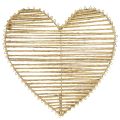 Floristik24 Corazón decorativo de yute natural para decoración navideña para colgar 20cm 4 piezas