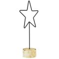 Floristik24 Portavelas decorativos en forma de estrella sobre base de madera - juego de 3 - negro y natural, 40 cm - elegante decoración de mesa