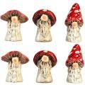 Floristik24 Set de 6 figuras de gnomos de cuento de hadas - rojo con puntos blancos, 7,5 cm - decoración mágica para el jardín y el hogar