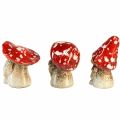 Floristik24 Set de 6 figuras de gnomos de cuento de hadas - rojo con puntos blancos, 7,5 cm - decoración mágica para el jardín y el hogar