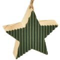 Floristik24 Juego de colgantes de madera para árbol de Navidad, corazón-árbol-estrella, verde menta-blanco, 4,5 cm, 9 piezas - Decoración navideña