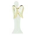 Floristik24 Figuras de ángeles ángel de cerámica oro blanco 6cmx5cmx15cm 2ud