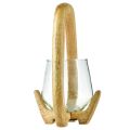 Floristik24 Farol de madera y cristal para decoración de salón Ø12cm H20cm