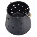 Floristik24 Farol de metal antracita con estrellas – Ø16,5 cm, altura 24 cm – decoración elegante con asa de transporte