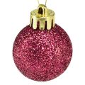 Floristik24 Mini bolas de árbol de Navidad rosa irrompibles Ø3cm H3,5cm 14ud