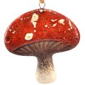 Floristik24 Encantadores dijes de setas rojas con cordel de yute - 3 cm, juego de 6 - Decoraciones perfectas para otoño y Navidad