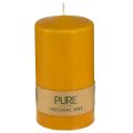 Floristik24 Vela de pilar PURE velas Wenzel miel amarilla 130/70mm