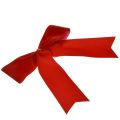 Floristik24 Lazo de terciopelo rojo Lazo navideño de 5,5 cm de ancho apto para uso en exteriores 18 × 18 cm 10 piezas