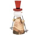 Floristik24 Figura decorativa muñeco de nieve de madera con sombrero rojo natural Al. 20,5 cm