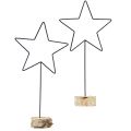 Floristik24 Grandes decoraciones de estrellas sobre una base de madera natural - negro, 60 cm - decoración elegante de la habitación 30x10x60cm 2ud