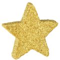 Floristik24 Estrellas decorativas dispersas verdes y doradas con purpurina decoración de mesa Navidad 4/5cm 40 piezas