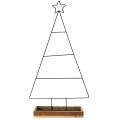 Floristik24 Árbol de Navidad de metal con bandeja decorativa de madera, 98,5 cm - Decoración navideña moderna