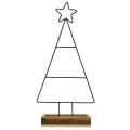 Floristik24 Árbol de Navidad de metal con estrella y bandeja - 25x18x66 cm - Decoración navideña moderna