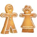 Floristik24 Decoración navideña hombre y mujer de jengibre cerámica 16cm 2ud