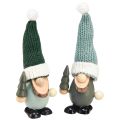 Floristik24 Enanos navideños decoración gnomos madera verde menta Al.14cm 6 piezas