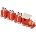 Floristik24 Tren de madera con cajas de regalo, rojo y blanco, juego de 2, 18x3x4,5 cm - Decoración navideña